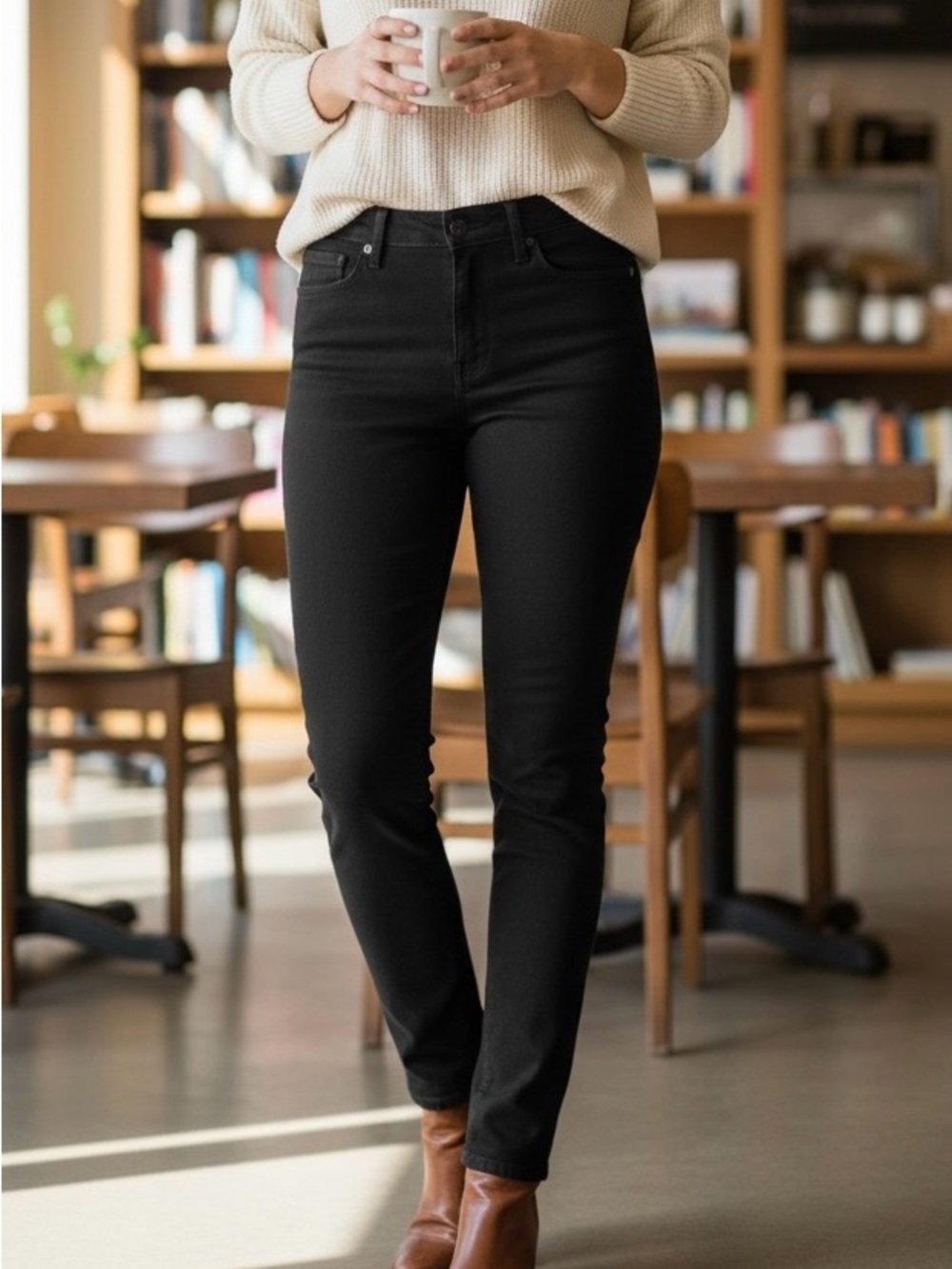 Old Navy Black Mid-Rise Jeans - Slim Fit